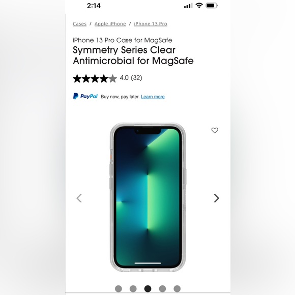 OtterBox iPhone 13 Pro Case for MagSafe
Symmetry Series Clear Antimicrobial - Picture 2 of 14